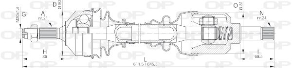 OPEN PARTS Vetoakseli DRS6123.00